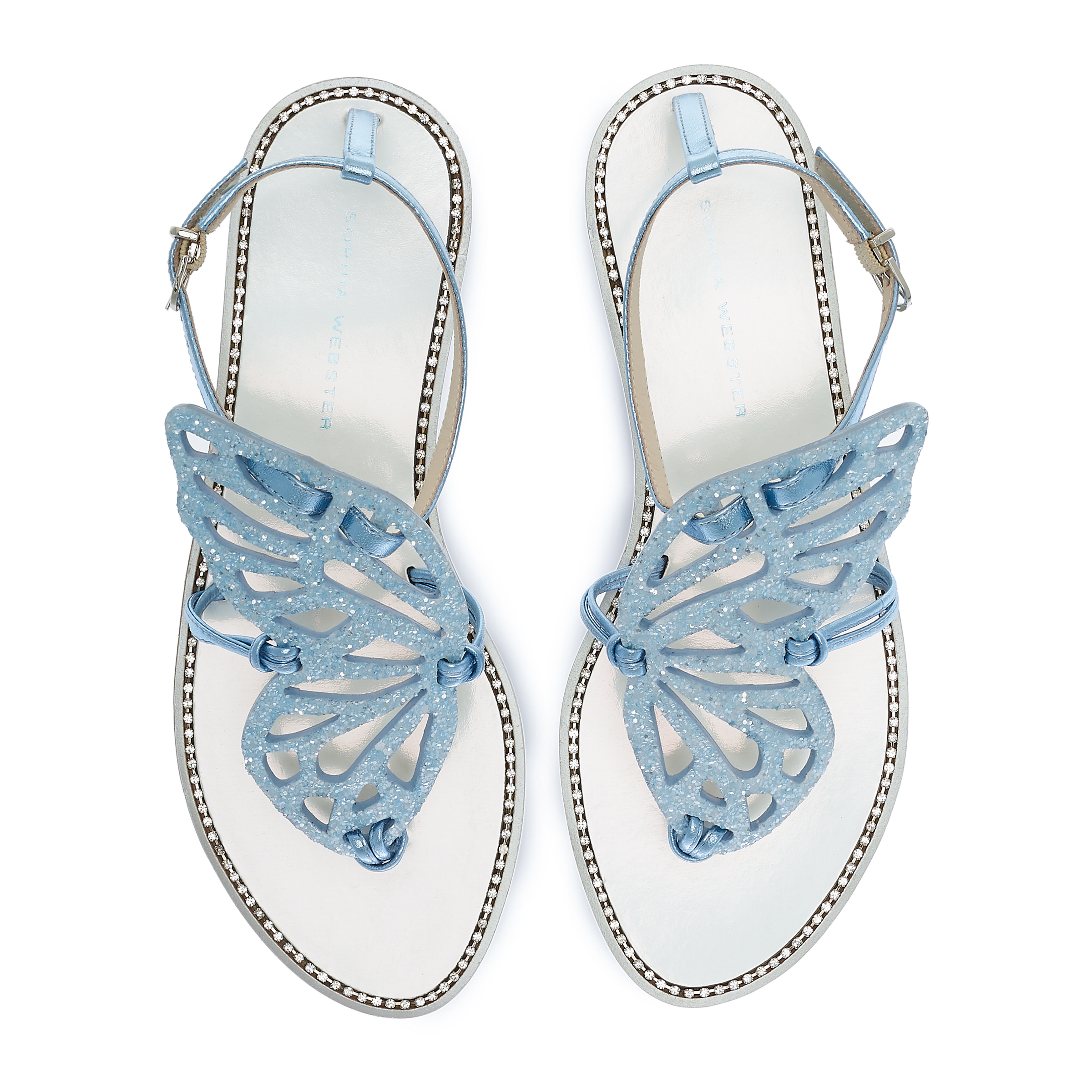beverly butterfly appliqué suede sandal