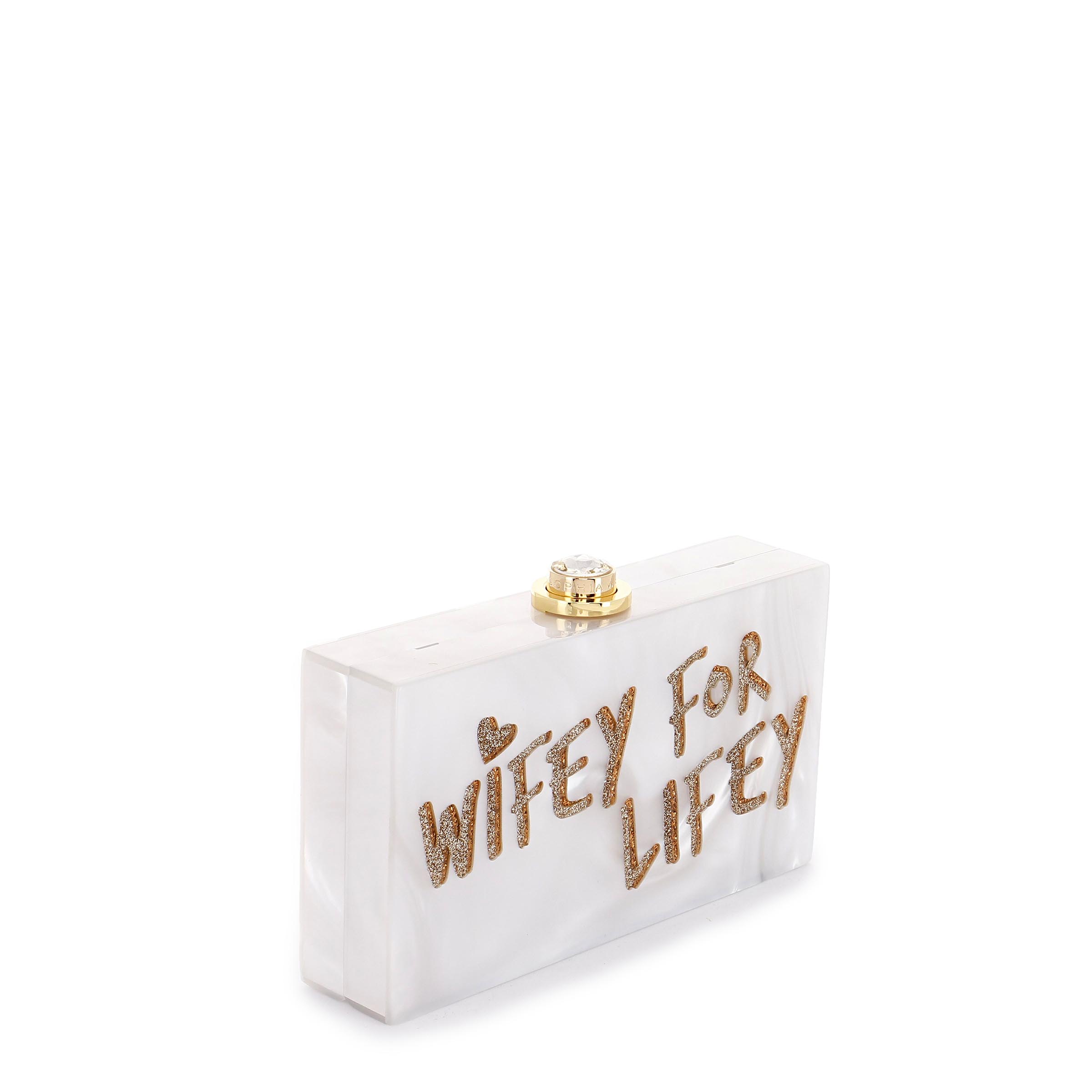 Cleo Wifey For Lifey White & Gold | Sophia Webster