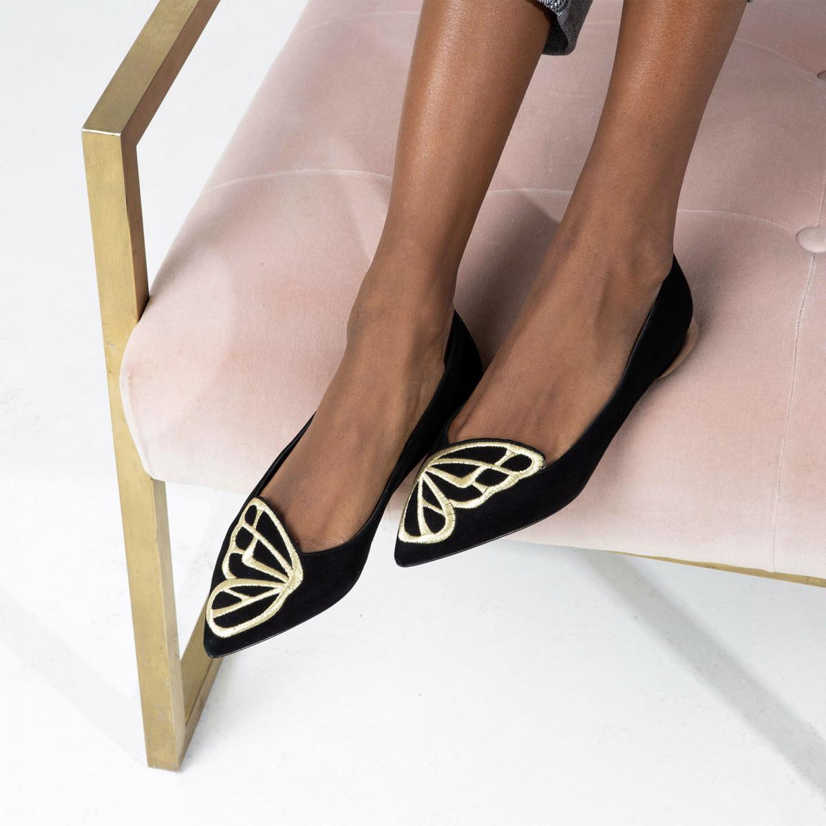 Butterfly Flat Black & Gold | Sophia Webster