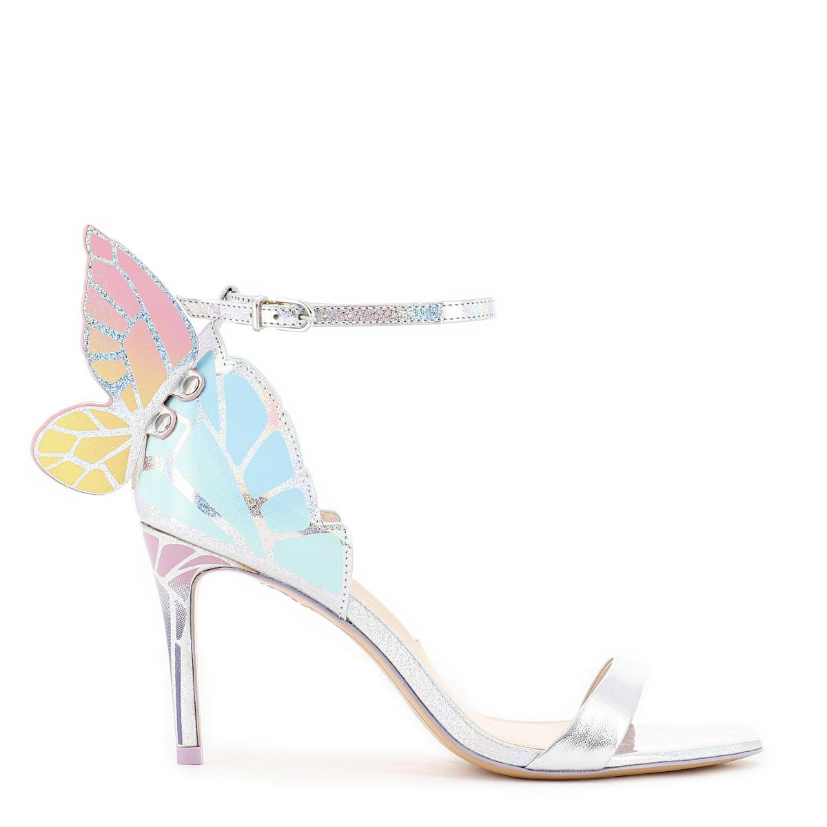 Chiara Mid Sandal Silver & Pastel | Sophia Webster