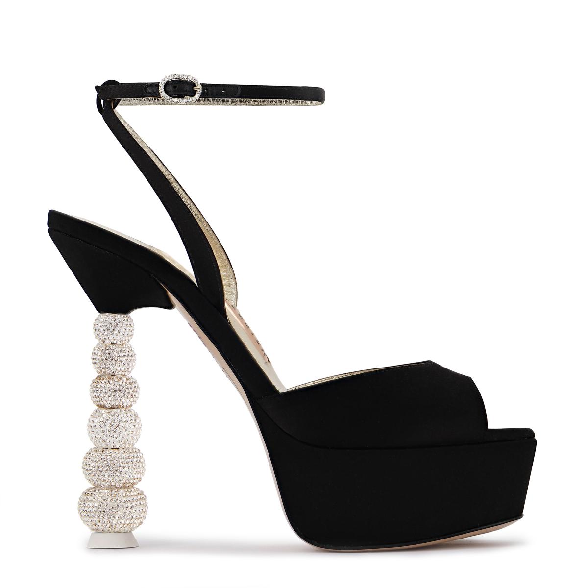 Deya Crystal Platform Sandal Black | Sophia Webster