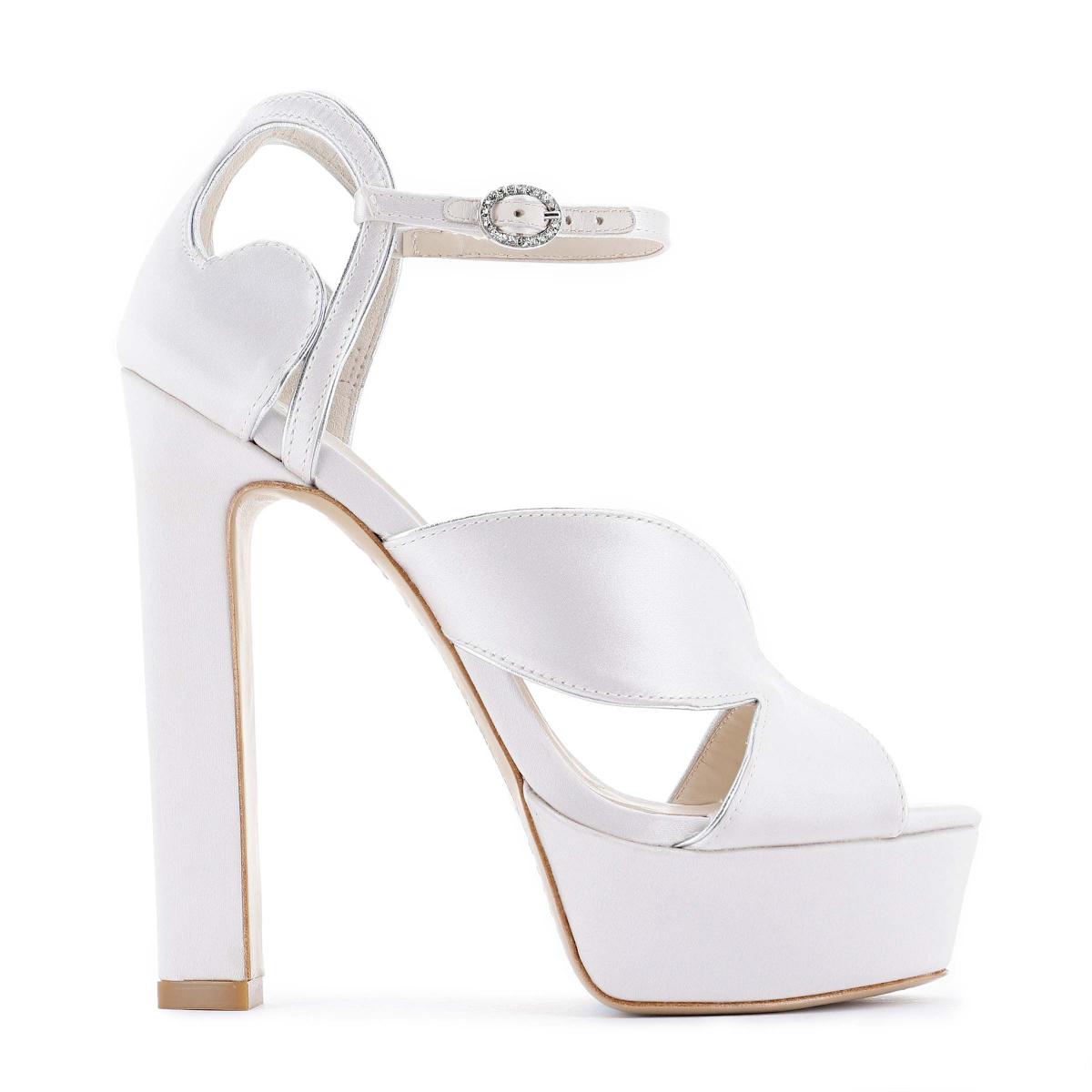 Rita Platform Sandal Ivory Satin | Sophia Webster