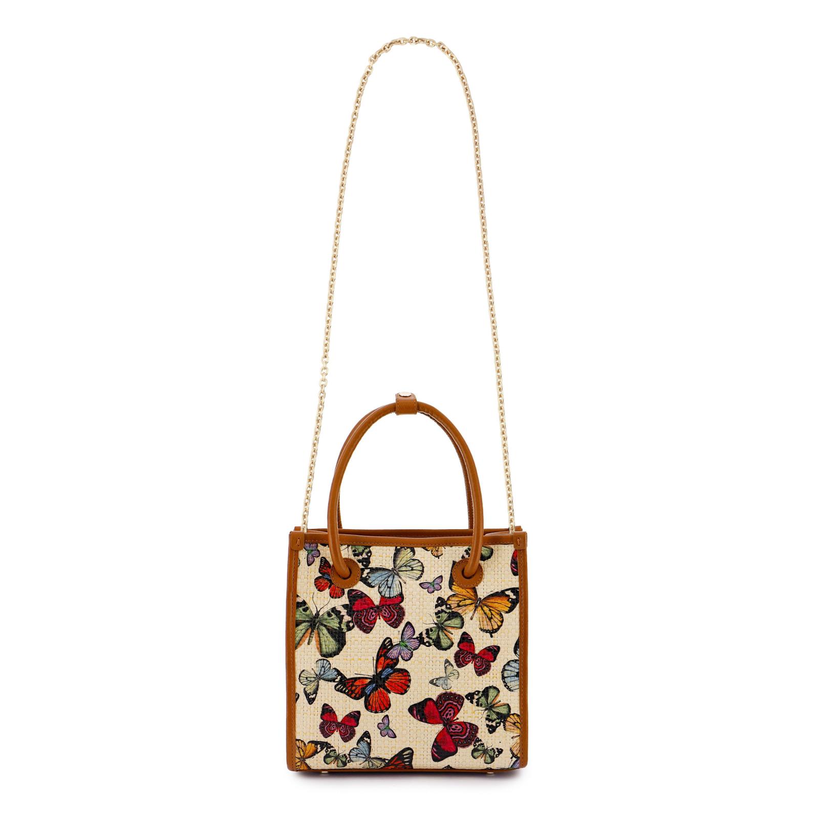 Capri Mini Raffia Tote Butterfly Meadow