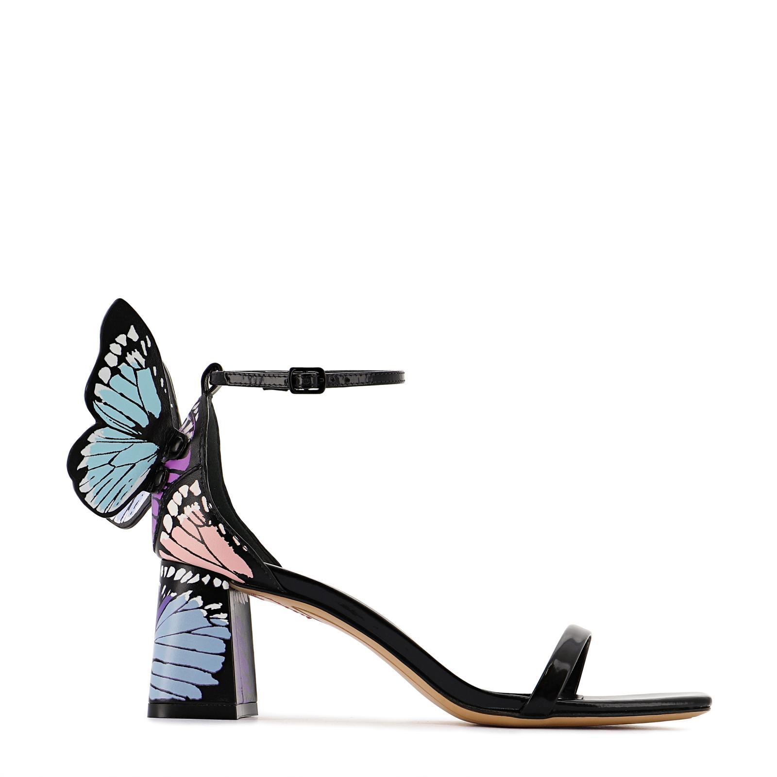 Black butterfly heels best sale