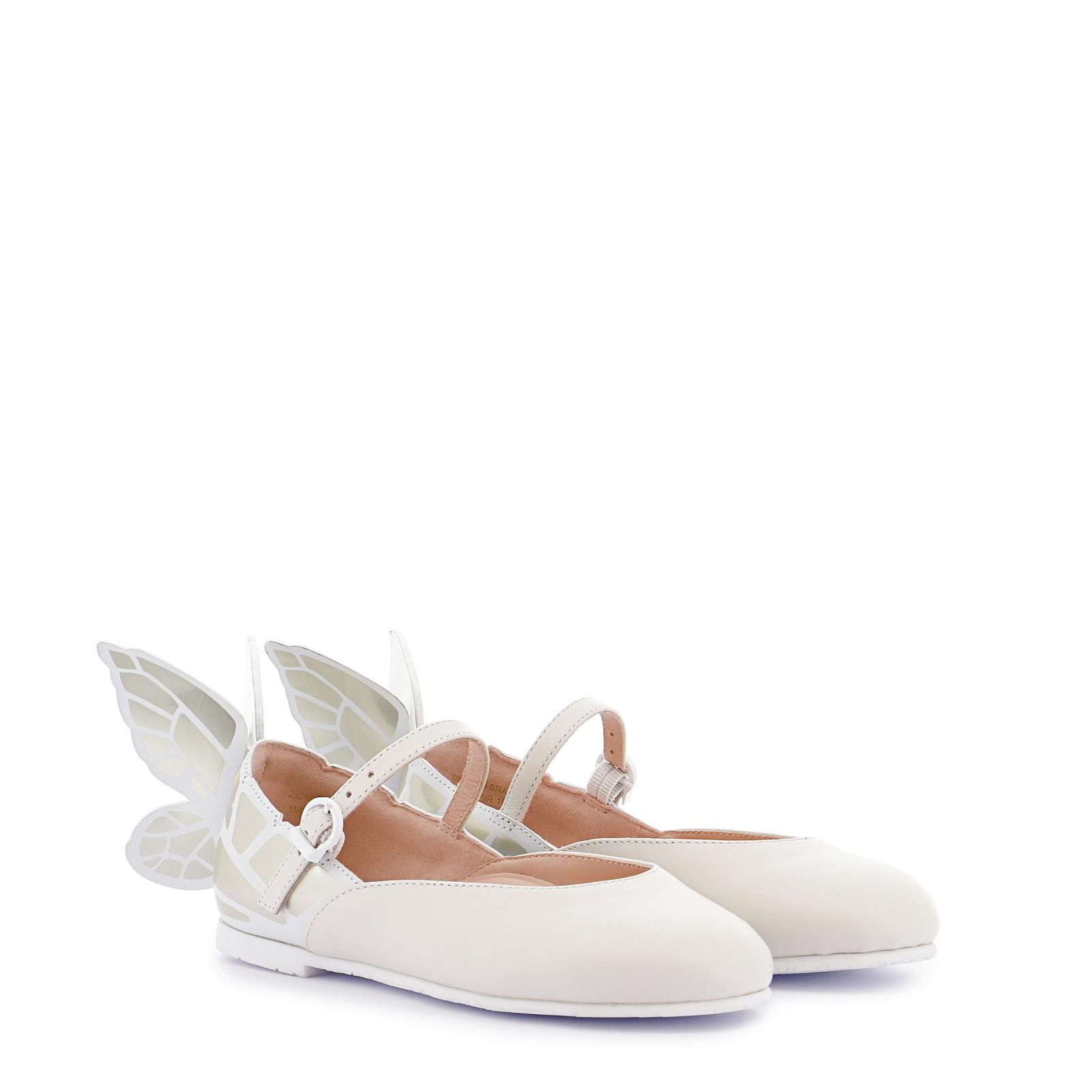 SOPHIA WEBSTER フラットシューズ Chiara Flat Mini Ivory | Designer Kids Shoes | Sophia