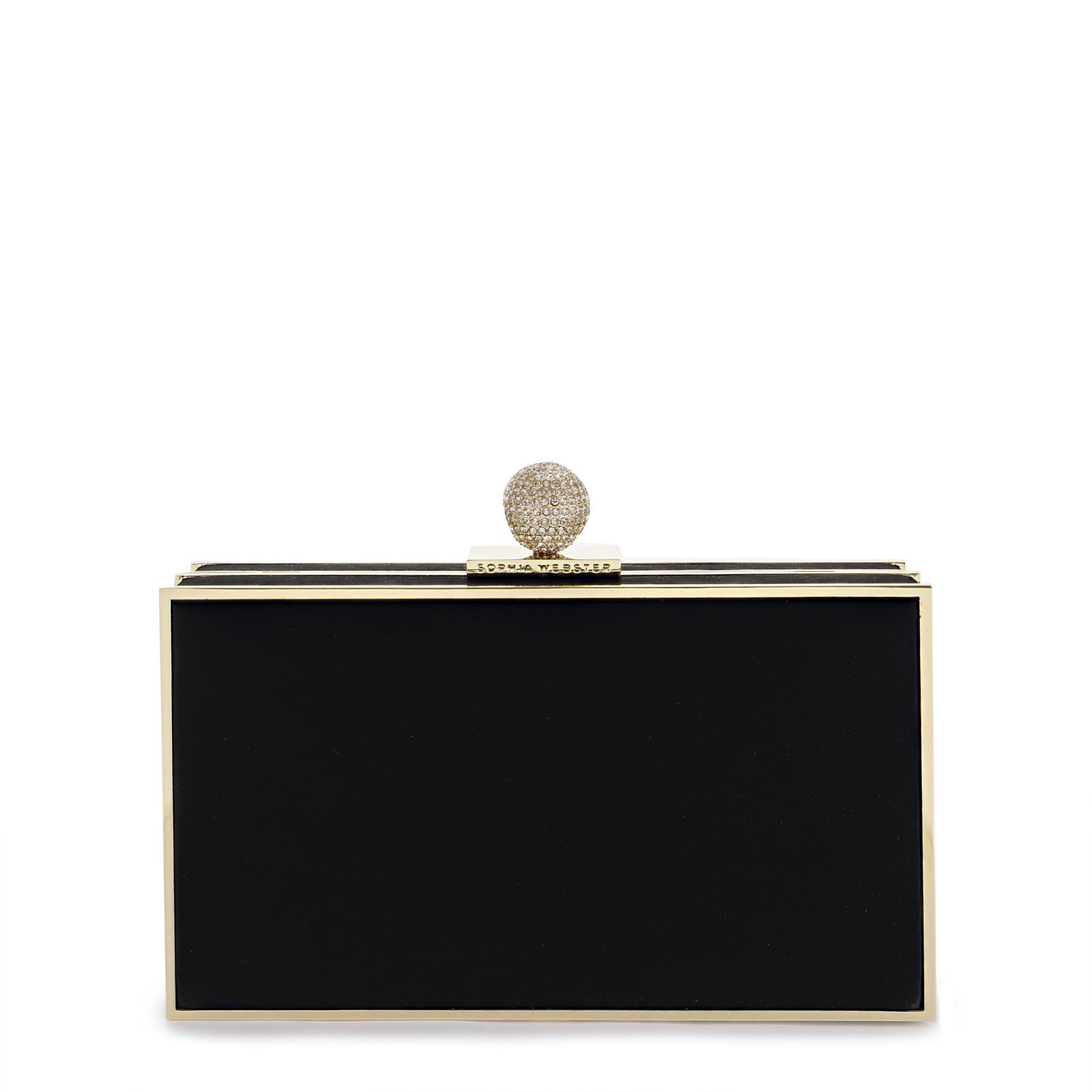 Clara Box Bag Black & Gold | Sophia Webster