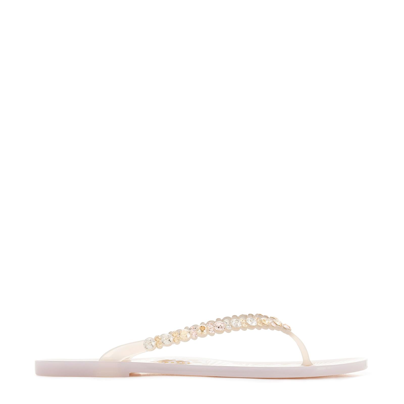 Esme Flip Flop White & Gold Crystal | Sophia Webster