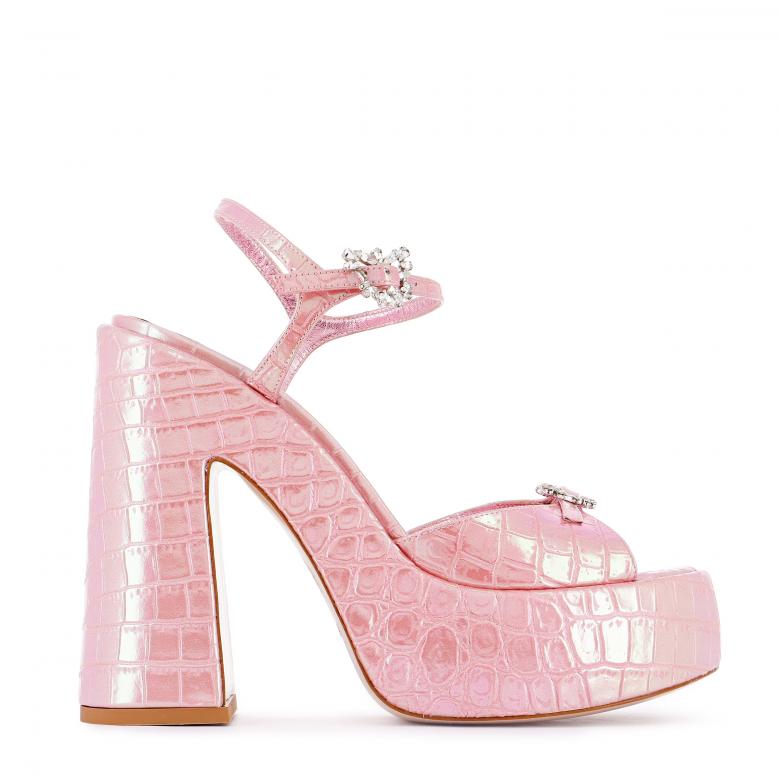 Grace Platform Sandal Quartz Croc | Sophia Webster